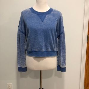 TOPSHOP Cropped Blue Sweatshirt